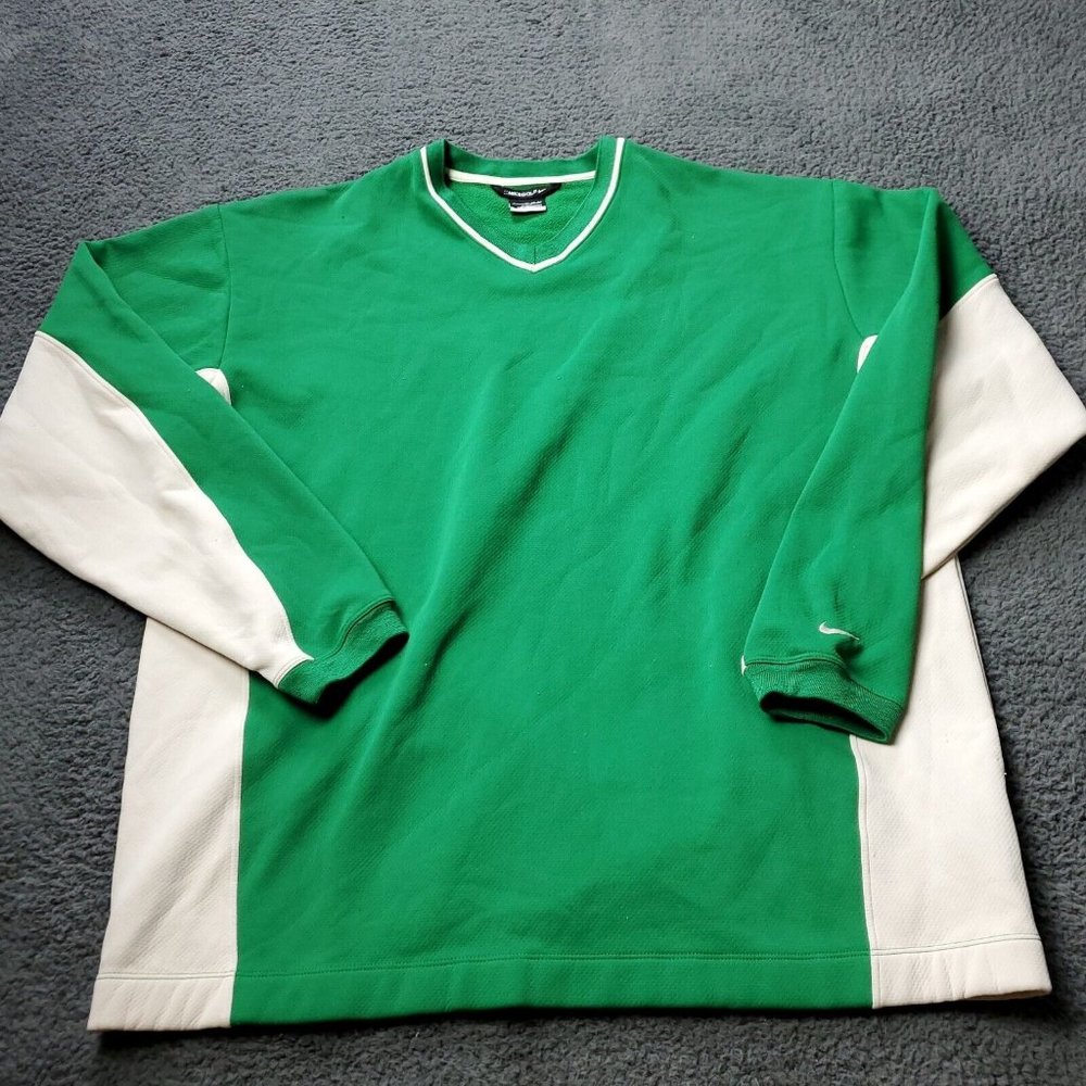 Nike Fit Therma Golf V Neck Pullover Sweater Mens Size XL Green